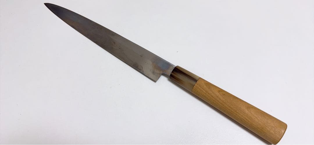 京都有次　特製　柳刃包丁 鋼　木製ハンドル 専用ケース付き