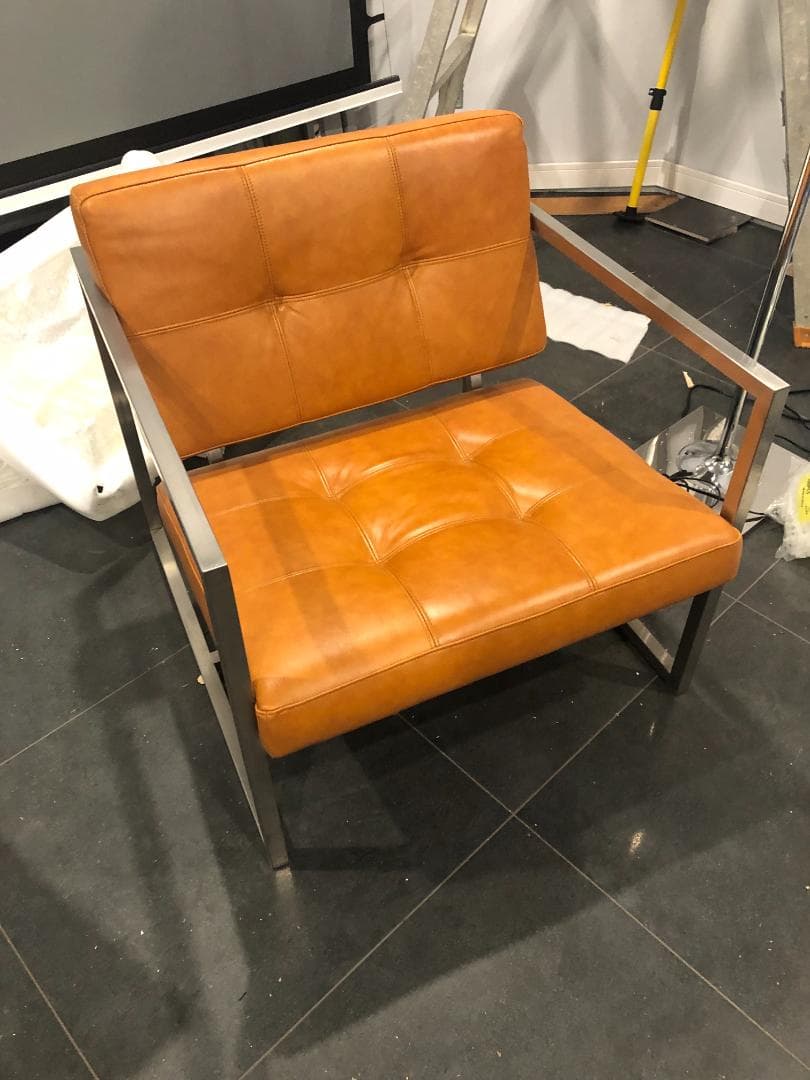 ヘアラインステンレススチール本革レザー