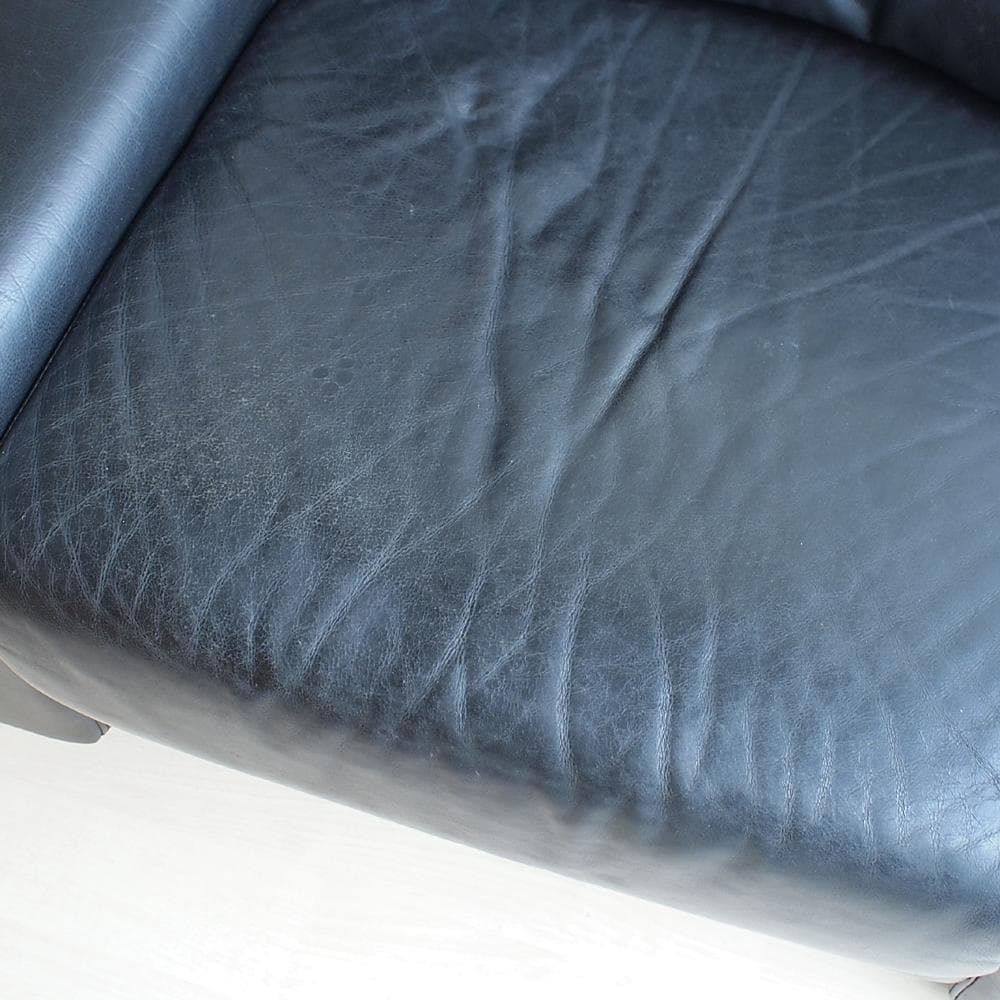 イタリア製 ニコレッティ/Nicoletti 本革 ソファ 1人掛け 黒革