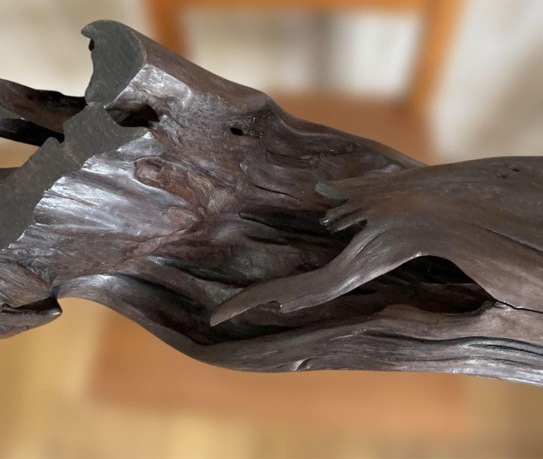 73cm 【大木　天然木　古根　オブジェ】古木　流線形