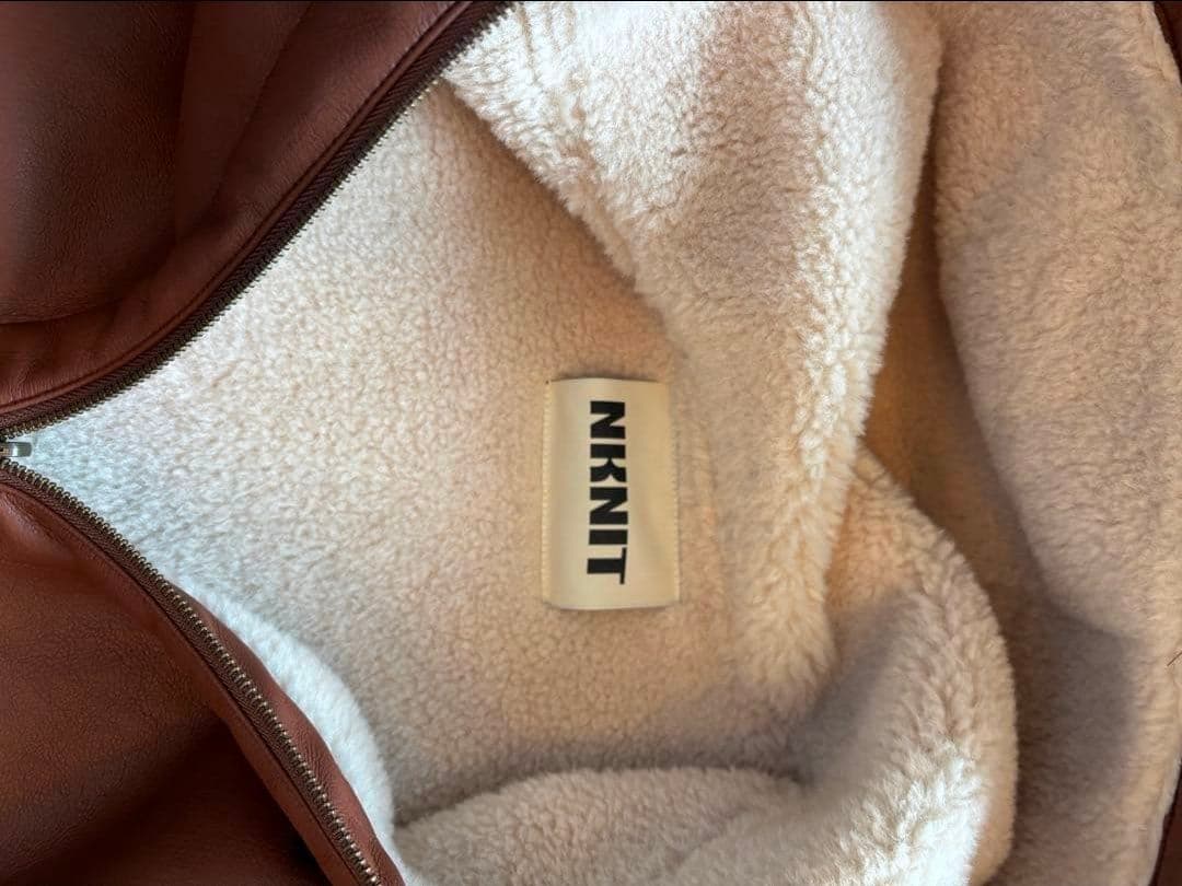 ジャケット・アウター NKNIT vegan mouton hooded zip jacket