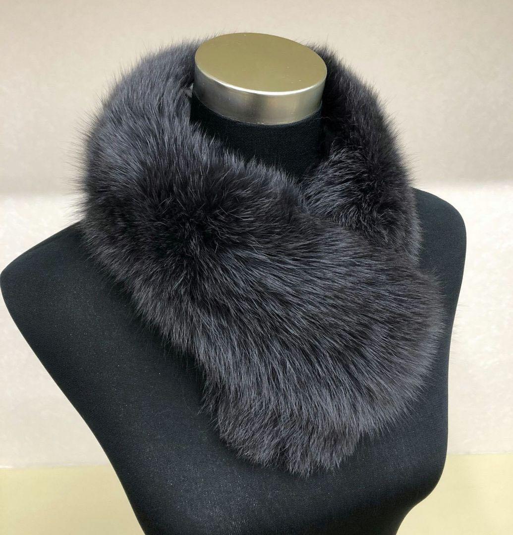 【新品 ファーマフラー】サガフォックス【ダークグレー】