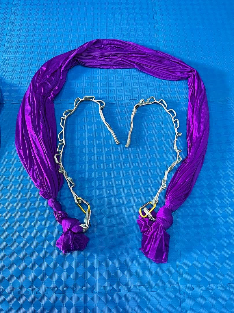 フライングヨガ ハンモック 11点セット 吊り下げ可能 紫/ピンク/水色