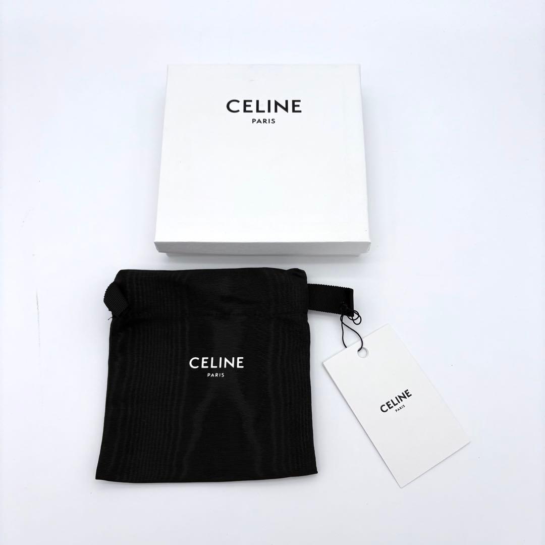 セリーヌ 二つ折り財布 バイフォールドウォレット クロコ型押し 黒 2426