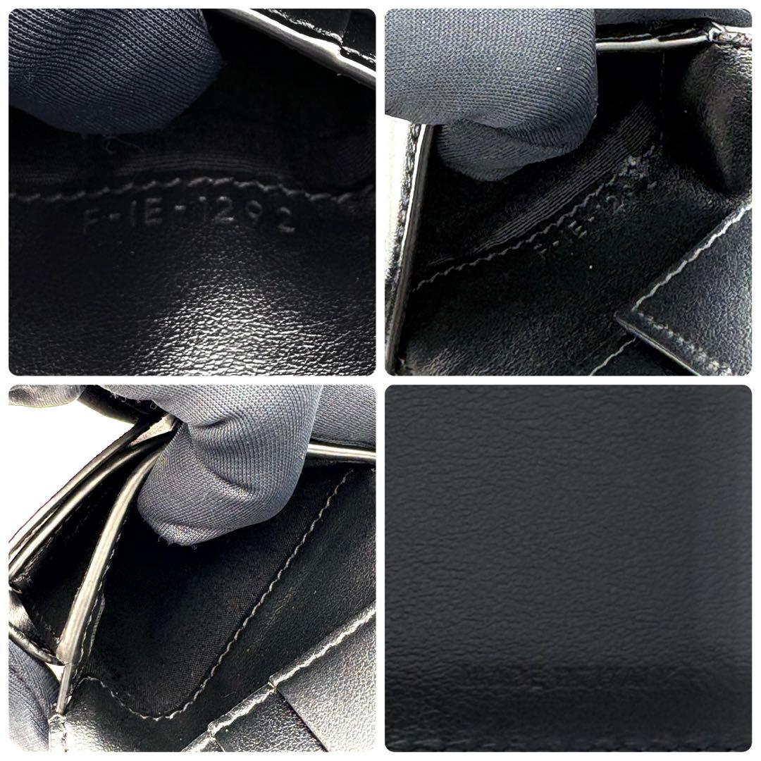 セリーヌ 二つ折り財布 バイフォールドウォレット クロコ型押し 黒 2426