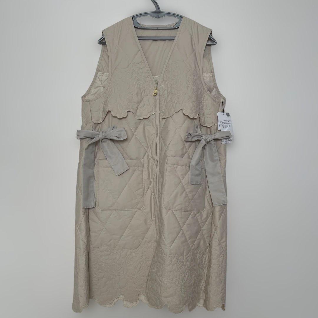 verofonna ベージュ キルティングダウンベスト　ジレ　サイズ38 Ｍ
