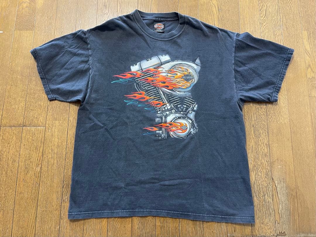 t*m様 Harley-Davidson エンジン flame 00s Tシャツ