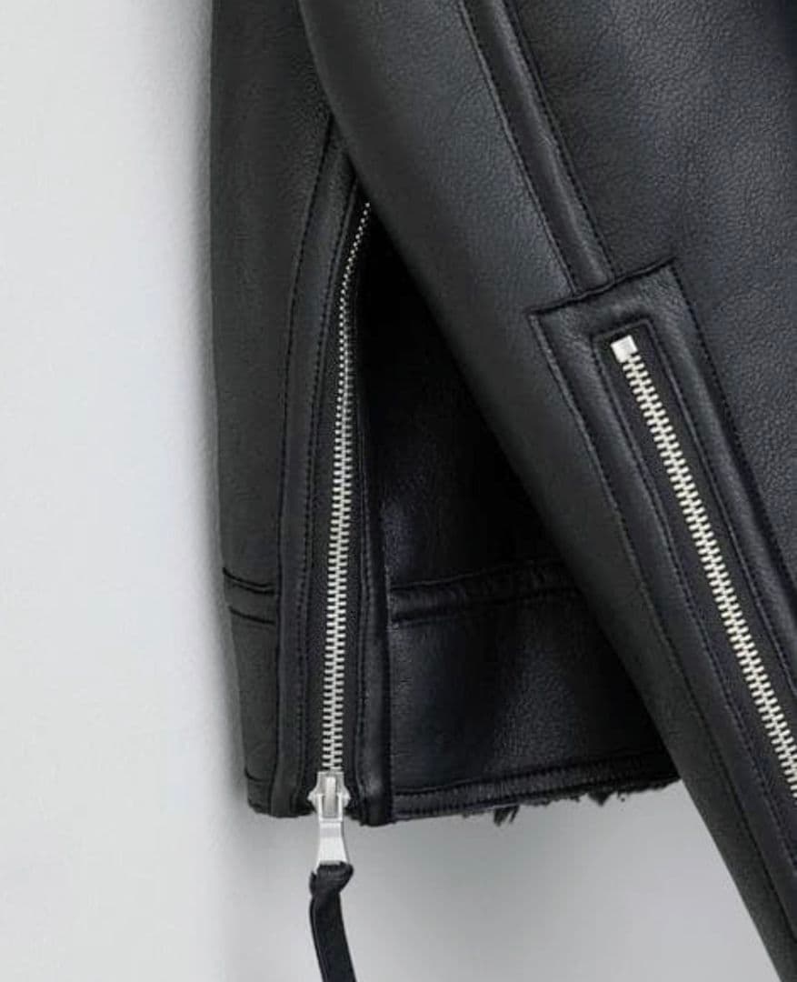 【極美品】WYM B-6 フェイクムートンジャケット M ブラック 短丈