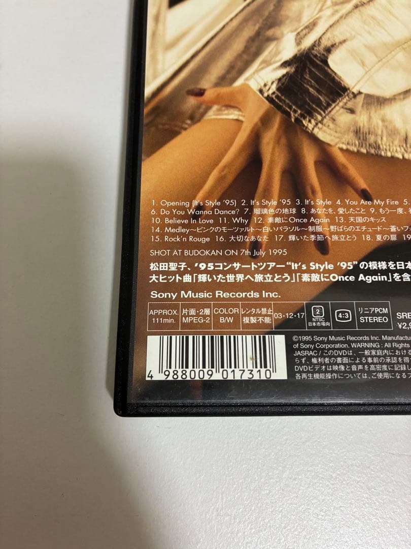 亜*蘭様 新品　松田聖子　LIVE「It’s Style ’95」DVD 希少