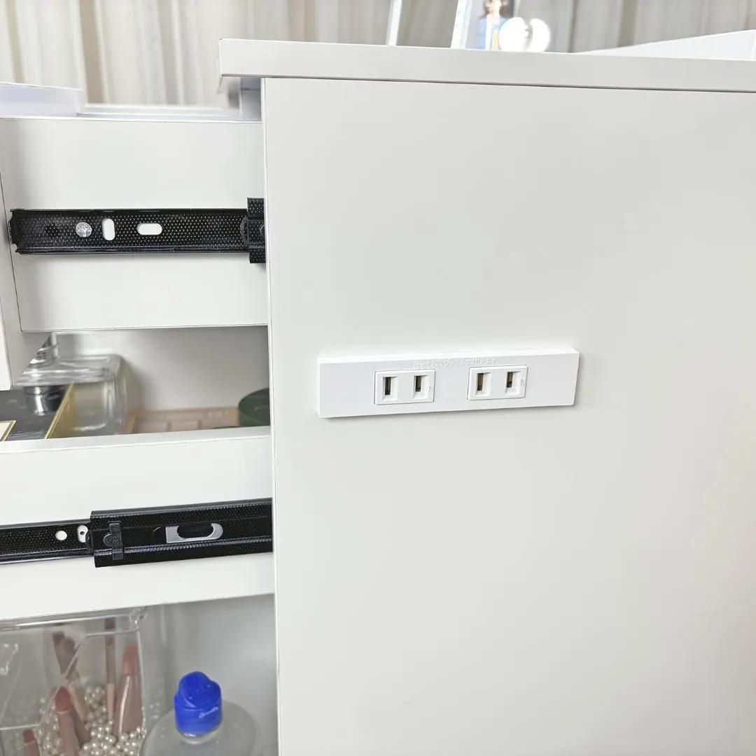 ホワイト モダン ドレッサー ミラー付き訳あり品写真をご確認103-1-①-02