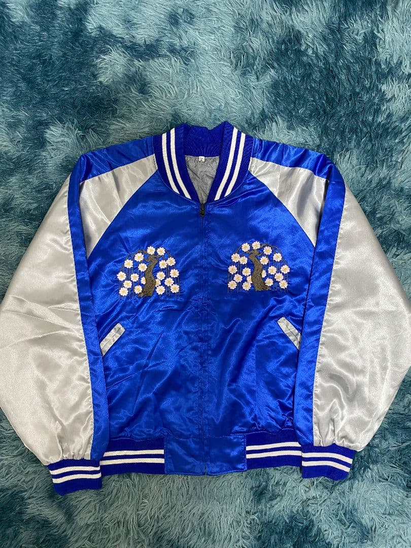 美品 横須賀プリンス商会 花火 スカジャン 日本製 刺繍 中綿入り