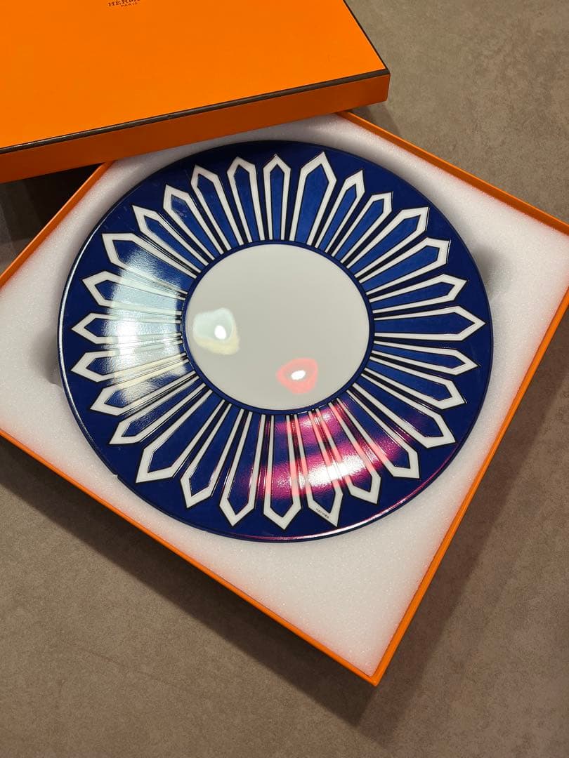 最終極美品エルメスHERMESはブルーダイユールプレート2枚セット