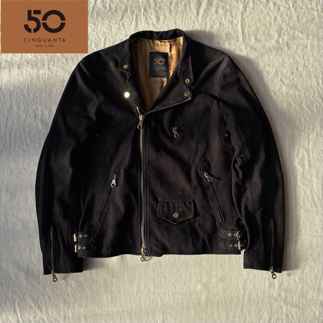 CINQUANTAチンクアンタ スエード ダブルライダース BeamsF 48