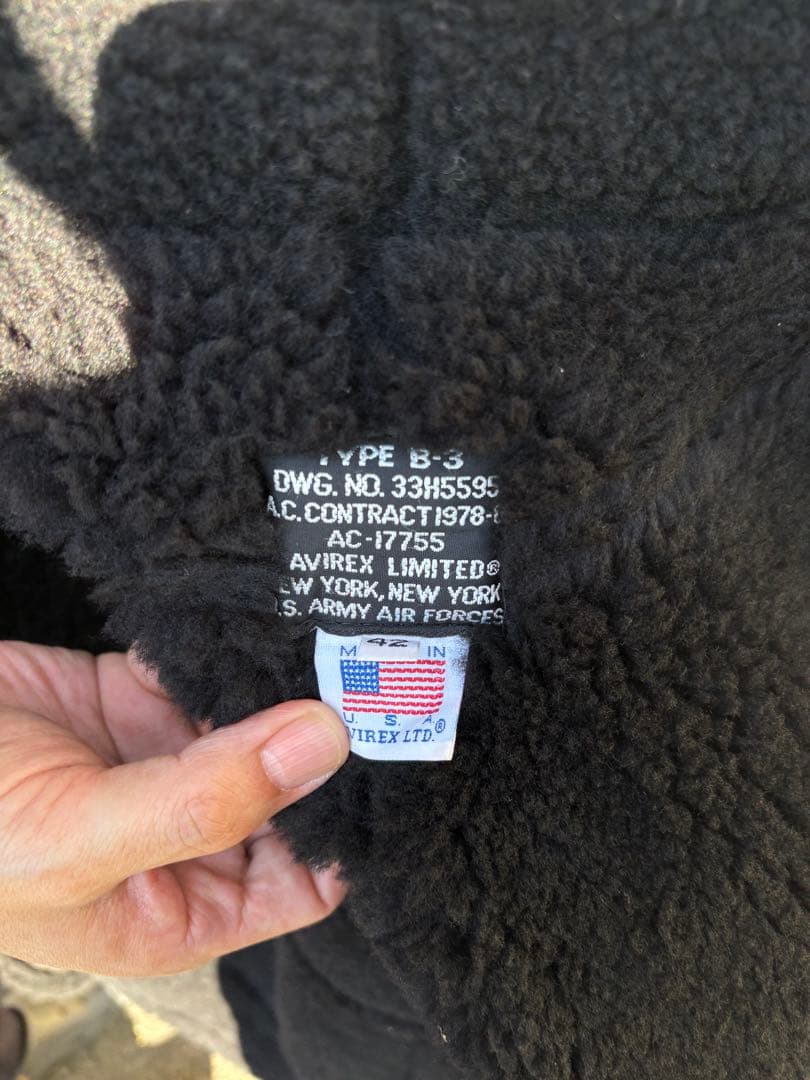 AVIREX B-3 ムートンジャケット フライトジャケット シープスキン