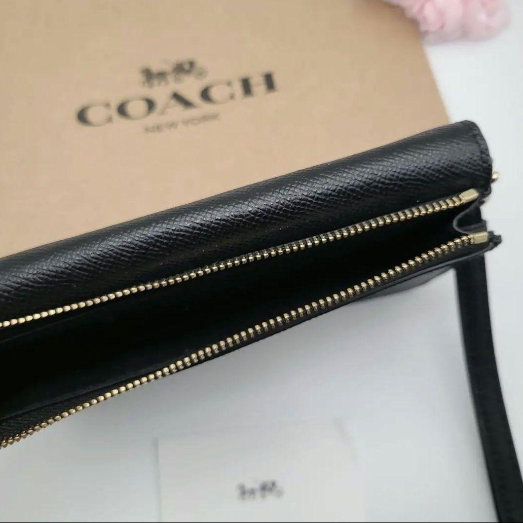新品　COACH　長財布　ポーチ　ブラック　正規品