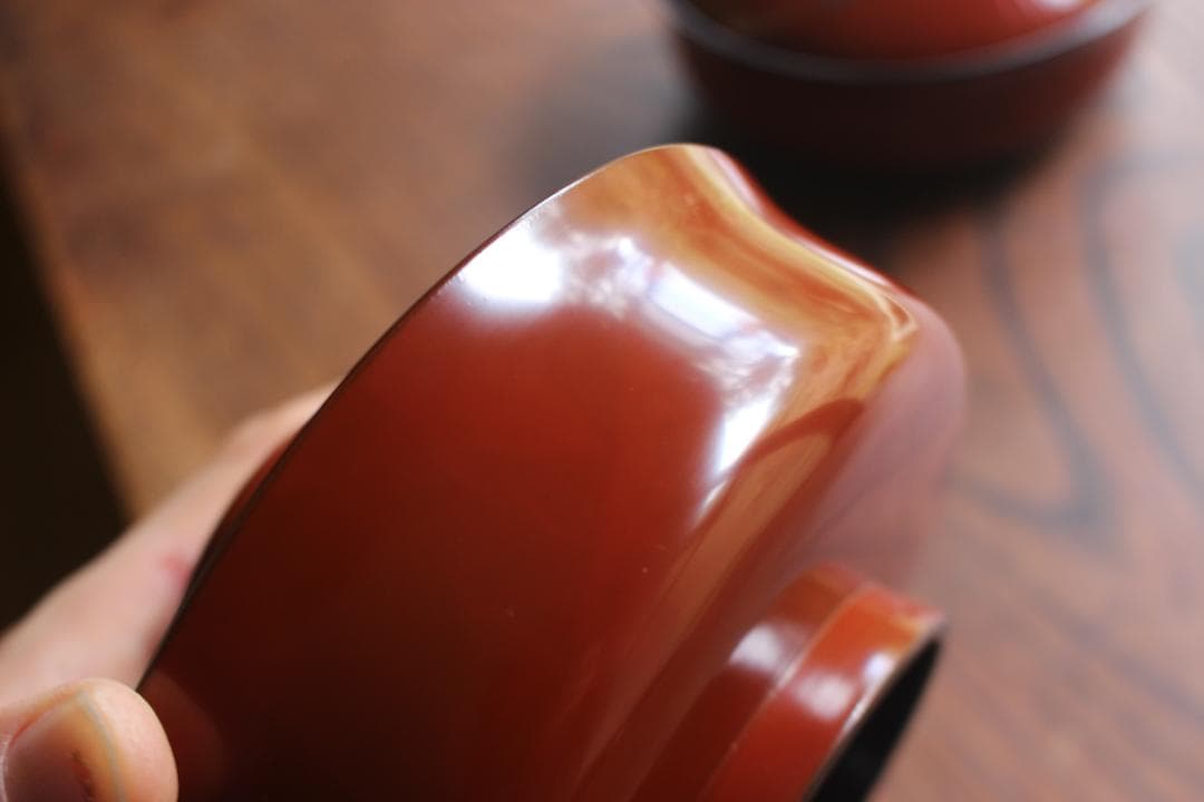 デッドストック！上質朱漆に極上鳳凰蒔絵の大平椀2点（検輪島塗蒔絵椀煮物椀雑煮椀