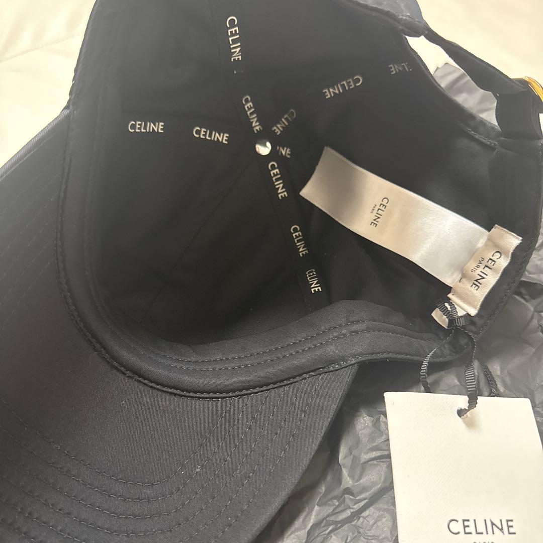CELINE 黒 ベースボールキャップ L