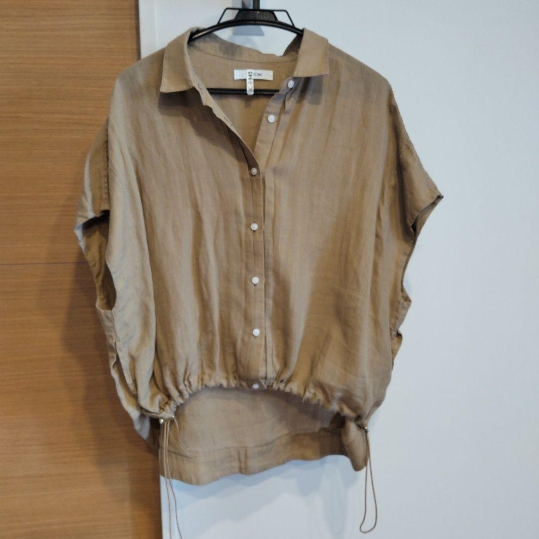 【値下げ】DouDou　リネンドロストフレンチシャツ　　ベージュ