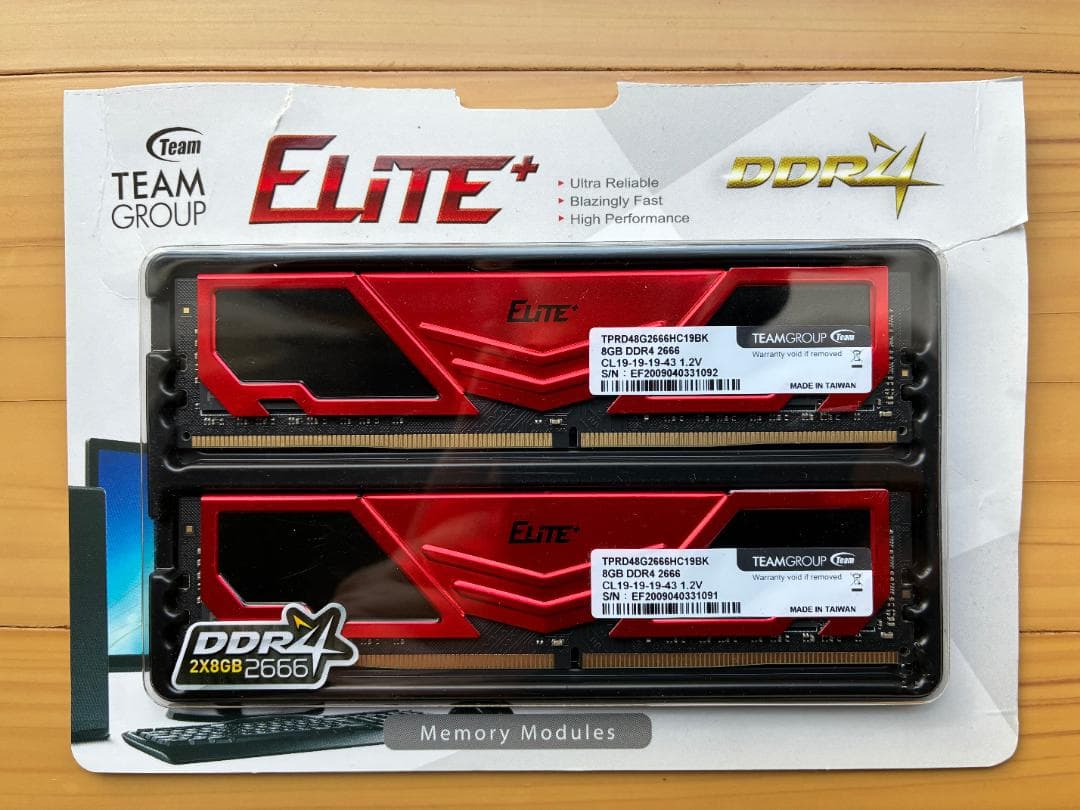 TEAMGROUP DDR4 16GB（8GB×2枚） メモリ