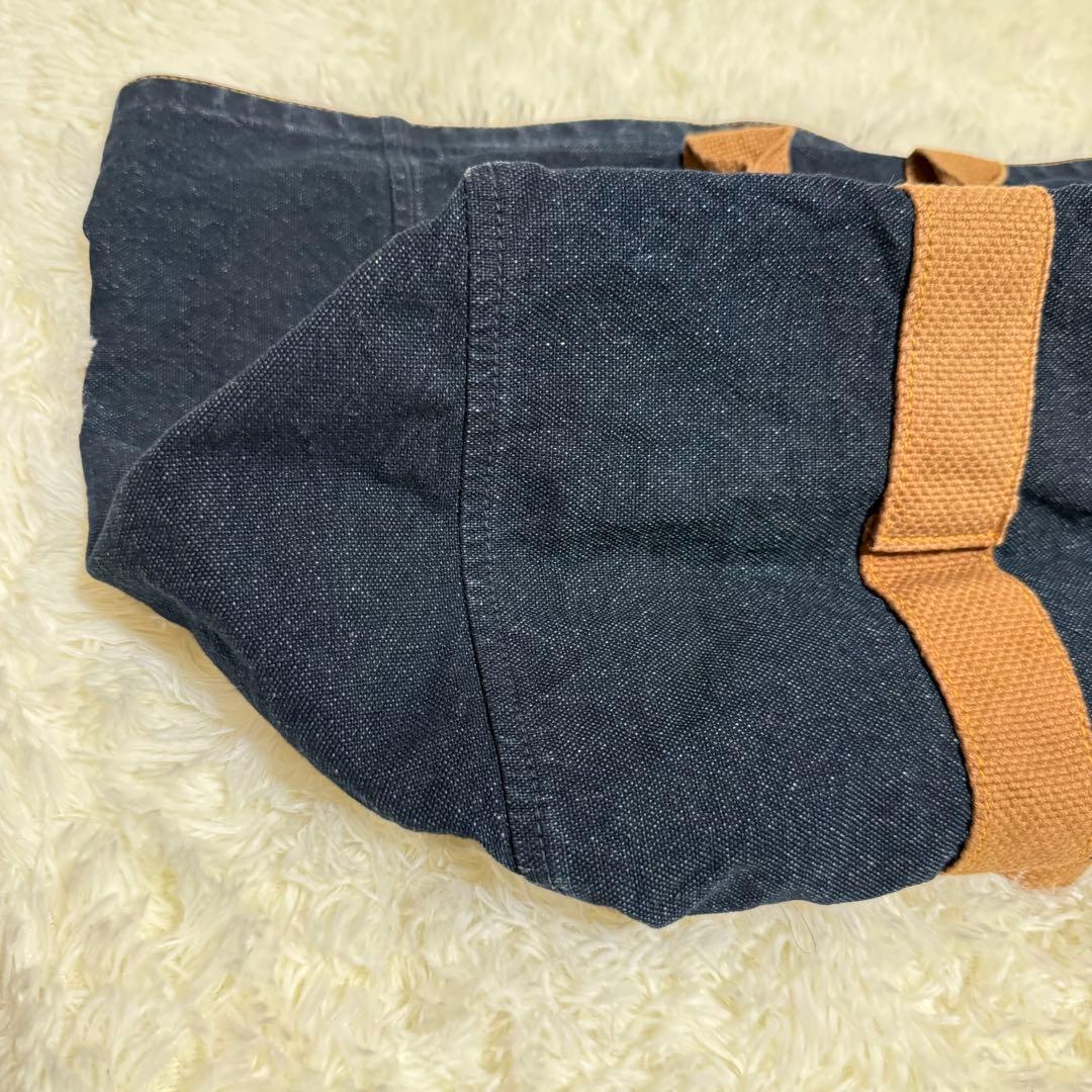 45R 再びダックのセイルトートバッグ インディゴ 大容量 A3可 デニムトート