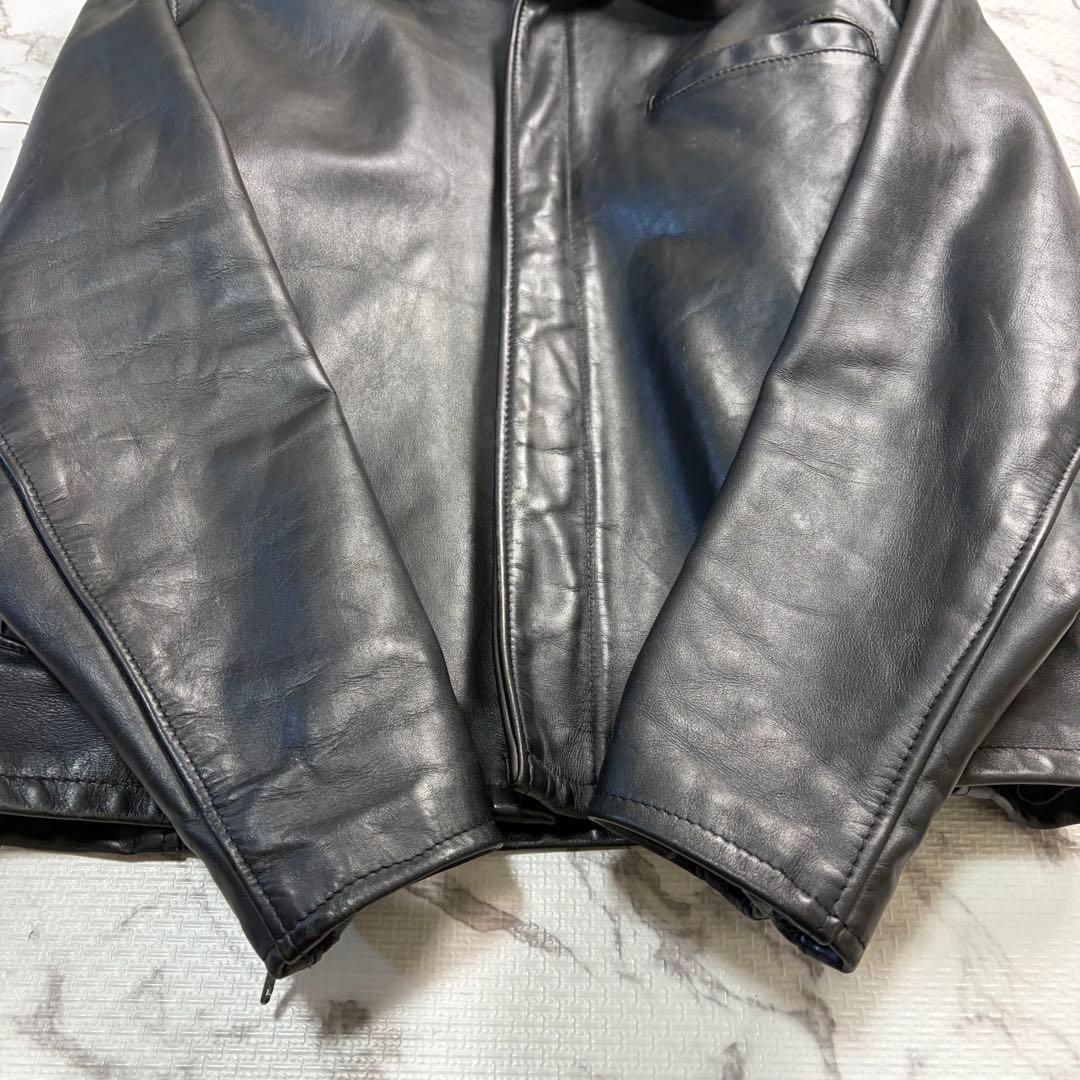 奇跡の42size✨ schott ショット トラッカージャケット 襟付き 黒