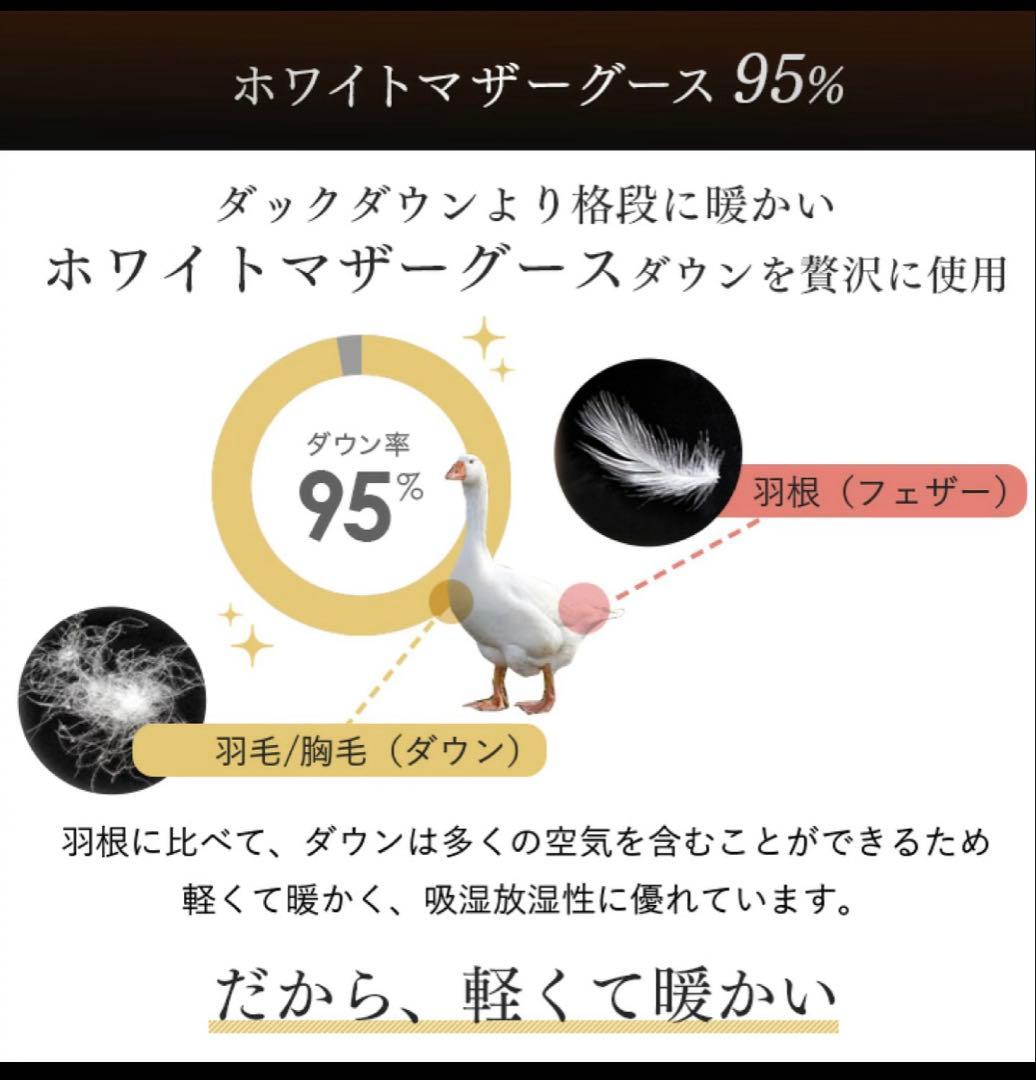 女神の羽毛 ダブルロング ポーランド産 95%最高級ダウン 超増量タイプ　掛布団