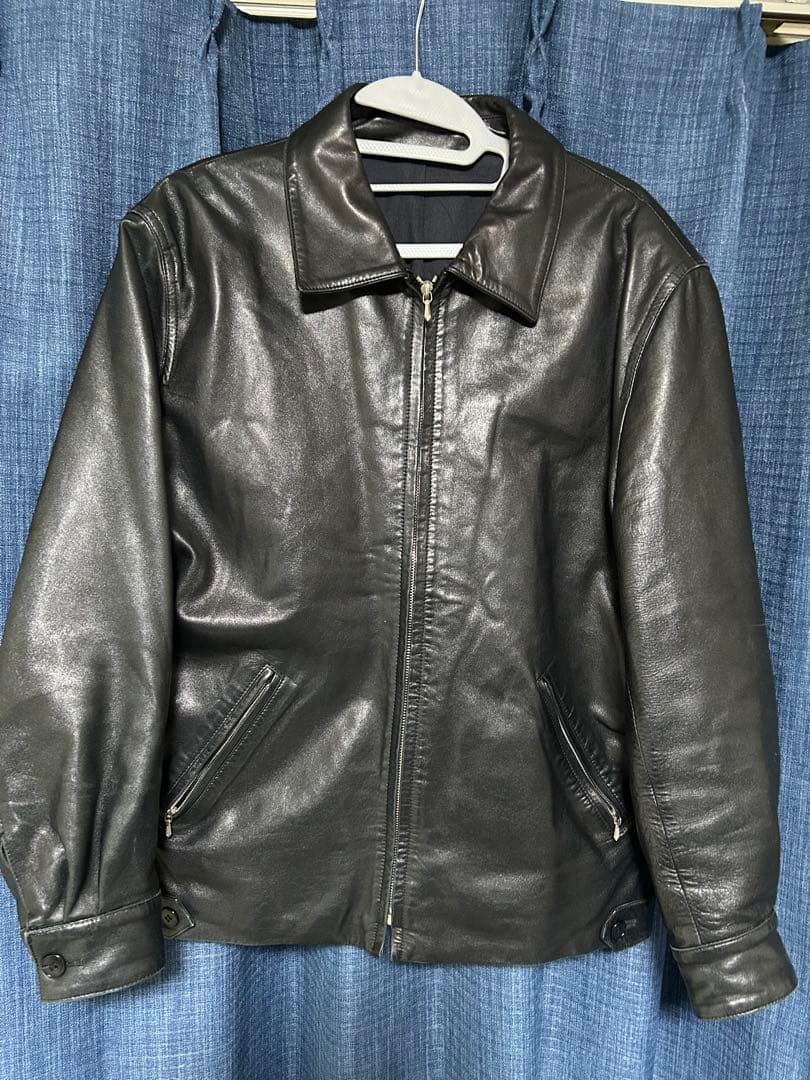 アニエスベーオム　レザーシングルライダースジャケット