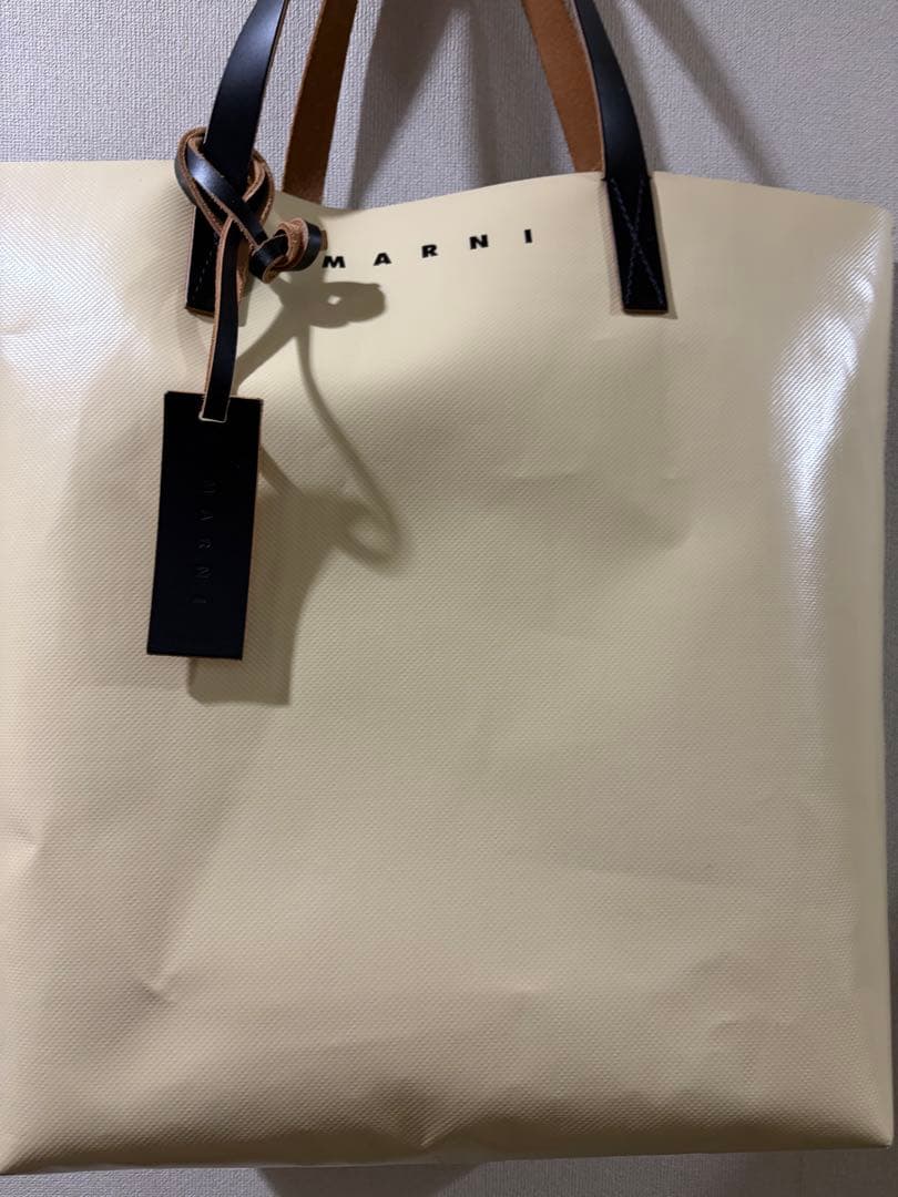 marni pvc マルニ トートバッグ クリーム×グリーン