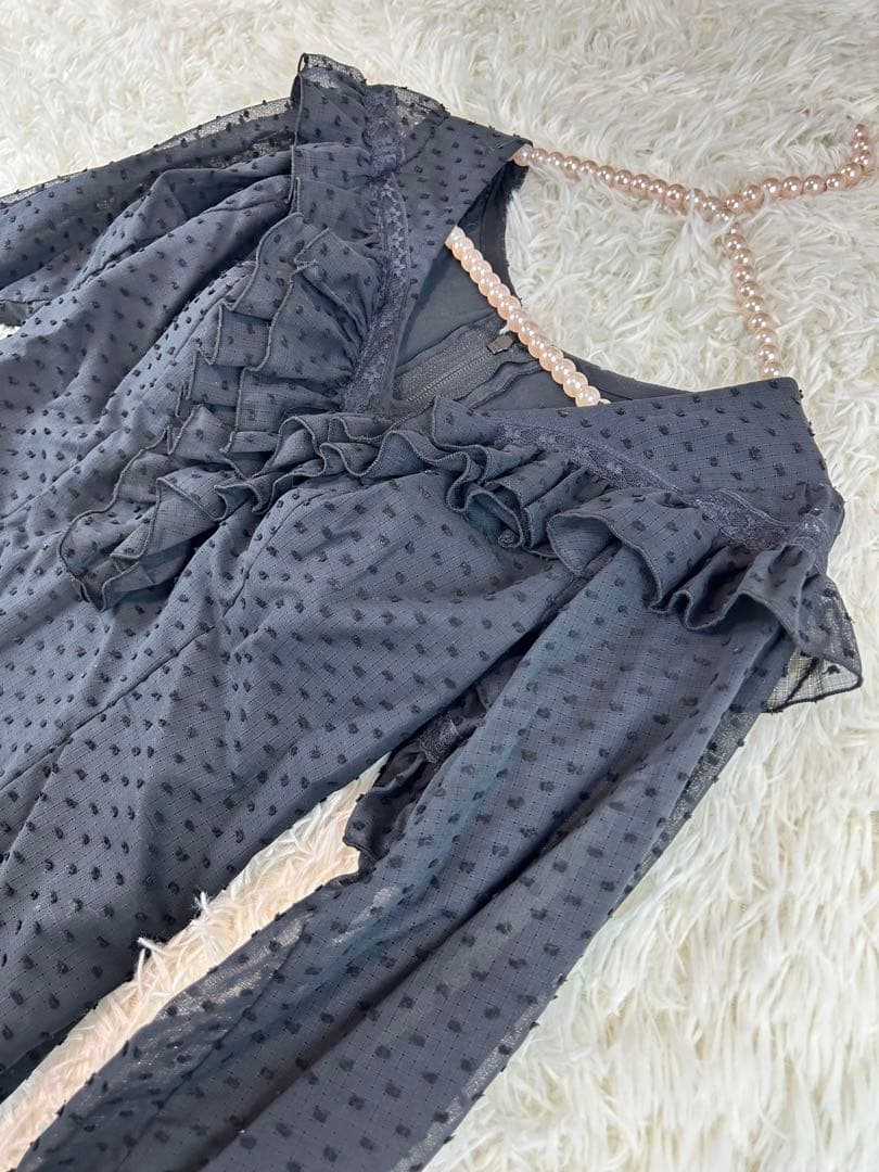 新品　ブラウス　フラメンコ衣装　ドット　水玉　レース