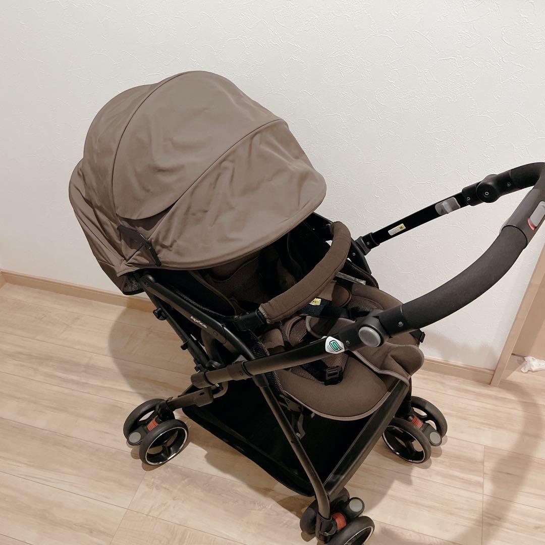 アップリカ オプティア 92784 両対面式 A型ベビーカー ブラウン 花柄