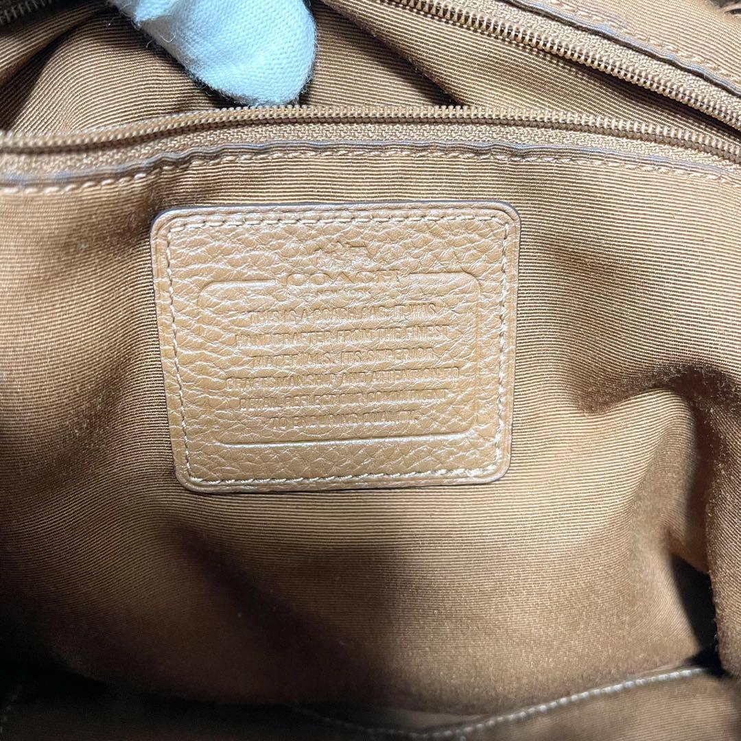 【美品/A4可】COACH 巾着　リュック　レザー　ターンロック　ゴールド金具