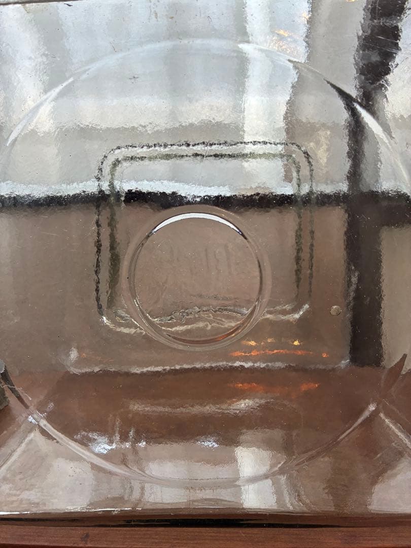 大正 特大 菓子瓶 ガラス瓶 気泡 ゆらゆらガラス 戦前 古道具 アンティーク