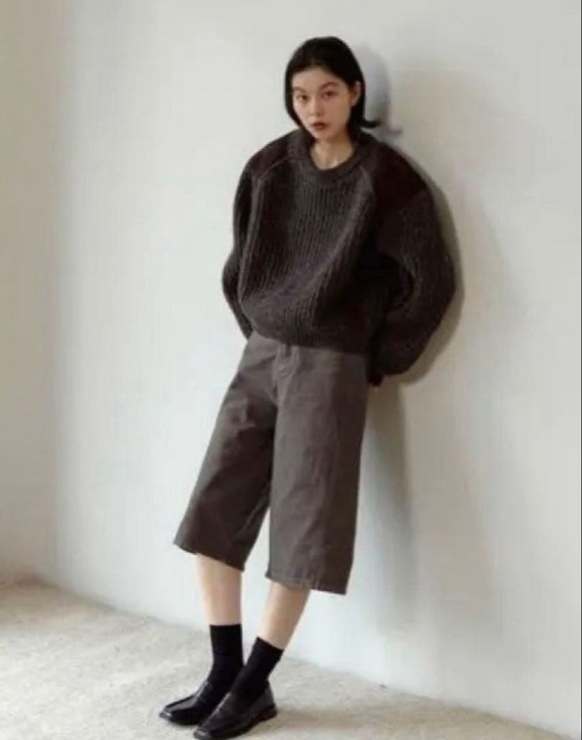 や*ち様 nokcha vintage like accent knit BRO