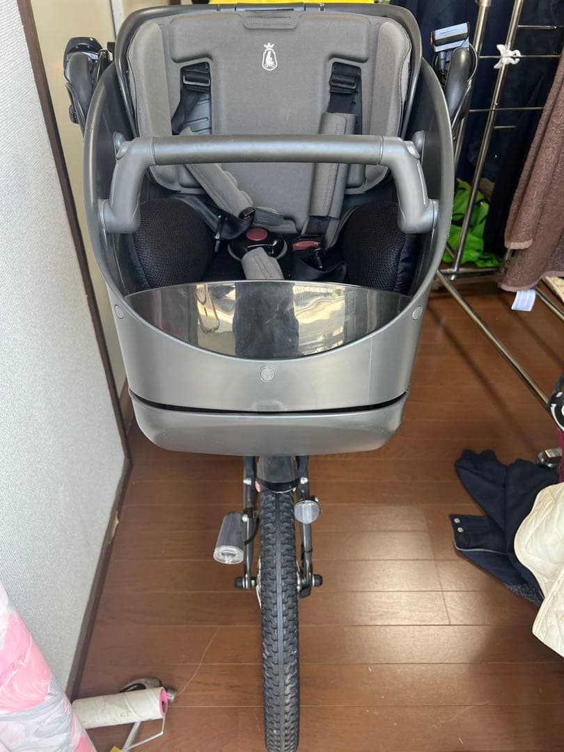 電動アシスト自転車 チャイルドシート付き グレー