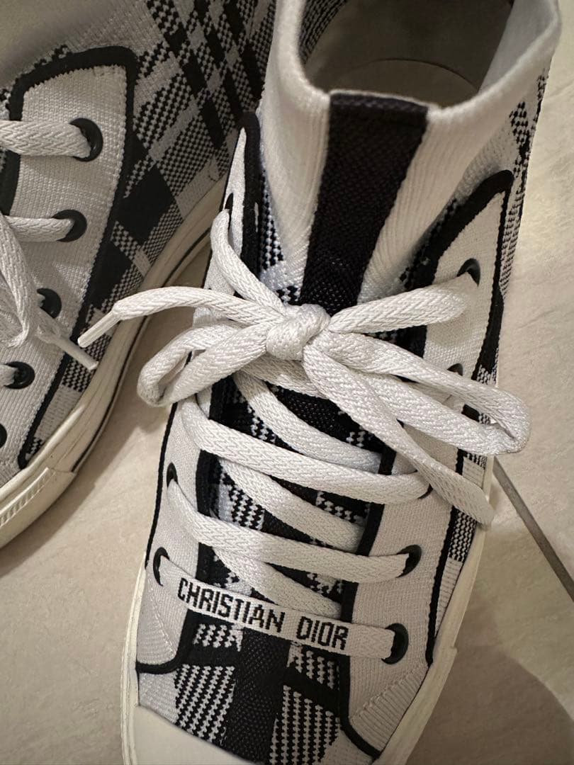 Christian Dior チェック柄 ハイカットスニーカー