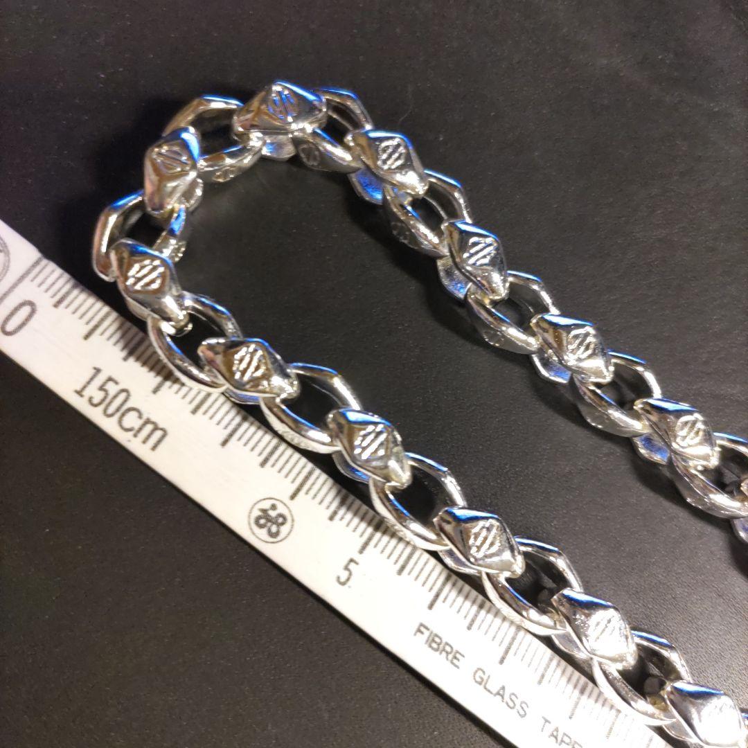 S925刻印 シ ルバーチェーンネックレス ウォレットチェーンハーレー乗りに