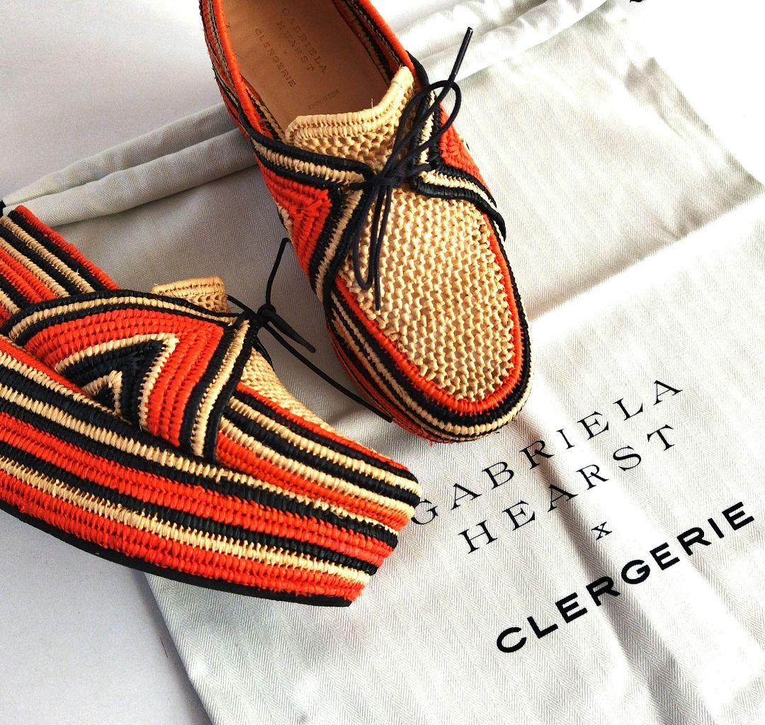 ガブリエラ・ハースト×クレジュリー*ヘスターラフィアプラットフォームサンダル