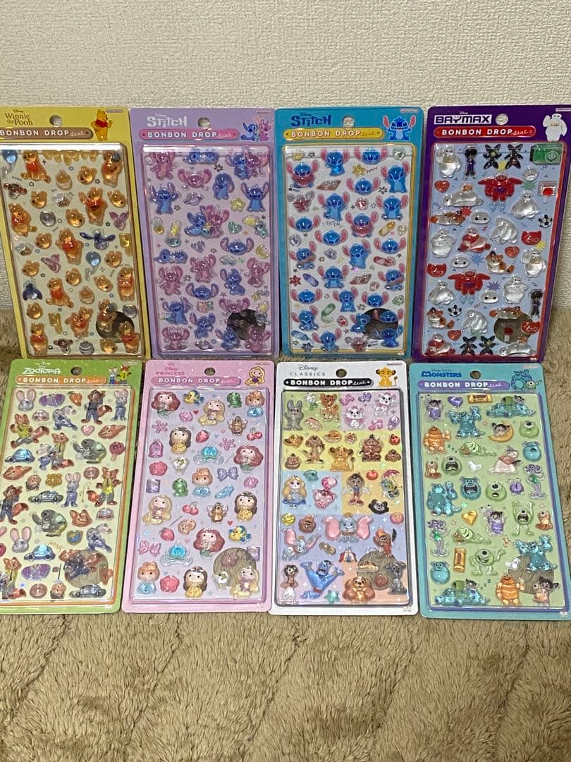 ら*む様 【国内正規品】ボンボンドロップシールディズニー第二弾8種コンプリート