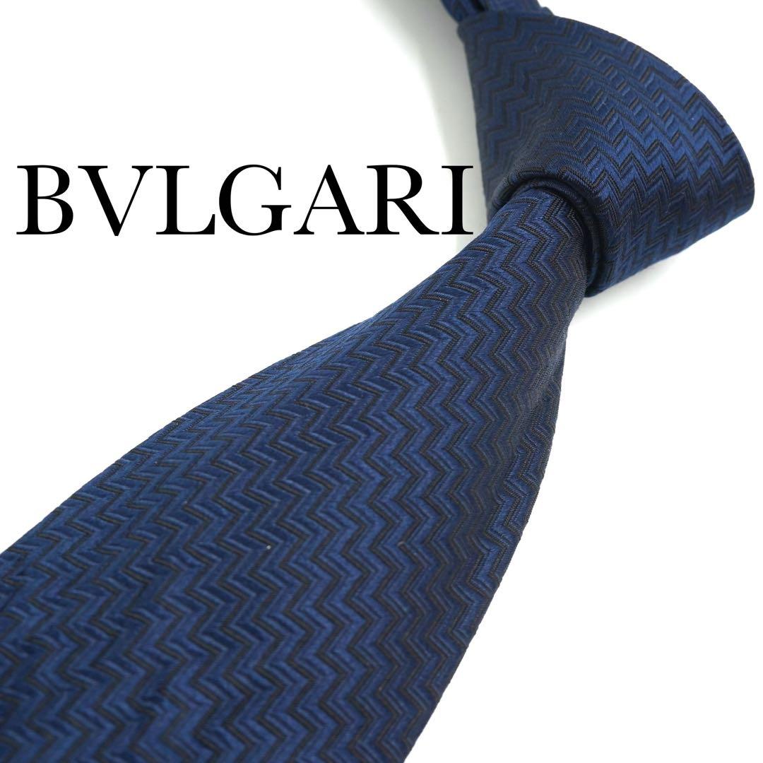 ✨新品未使用品✨　BVLGARI ネクタイ　セッテピエゲ　ネイビー　ソリッド