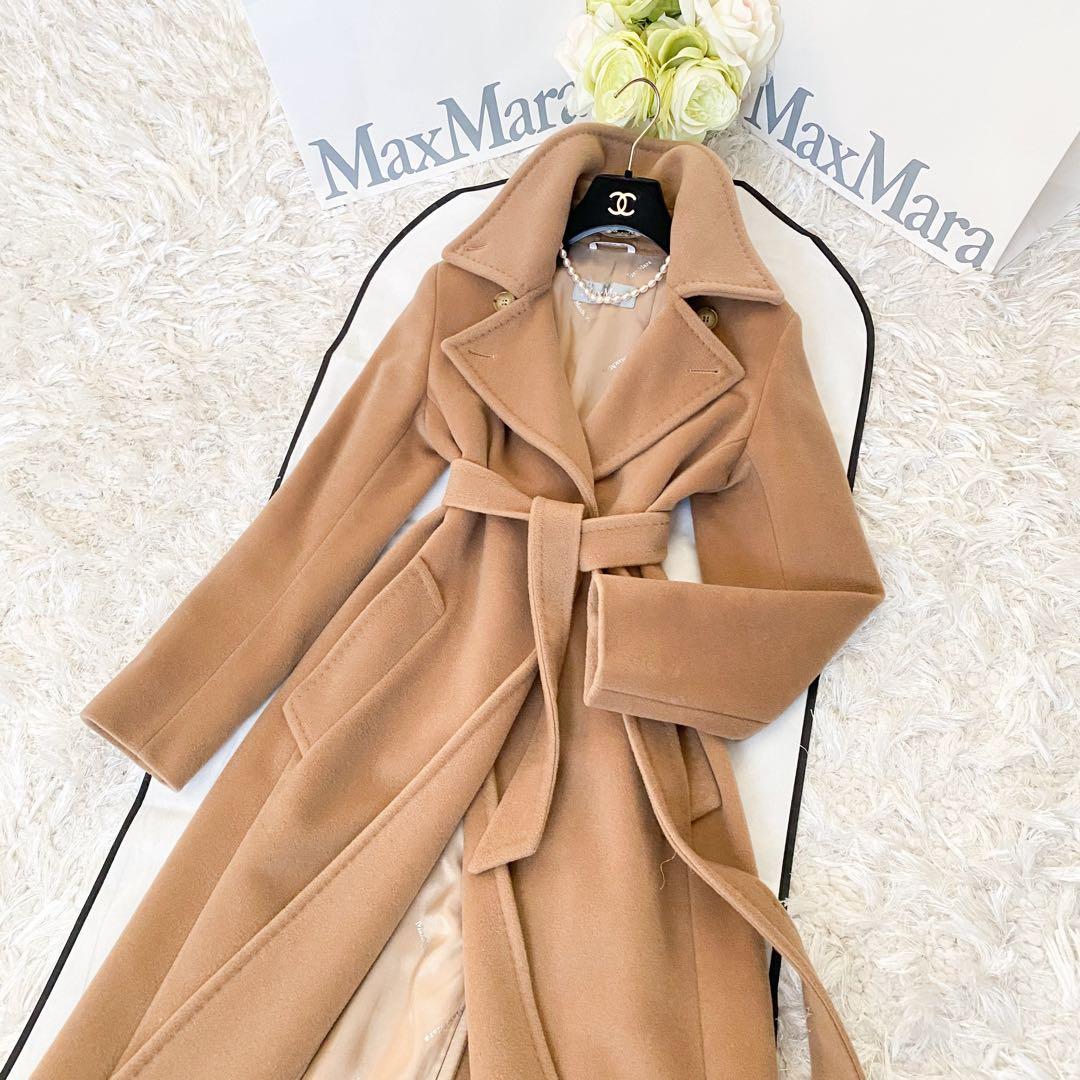 ★美品★MaxMara マックスマーラ ヴァージンウール ラップコート★