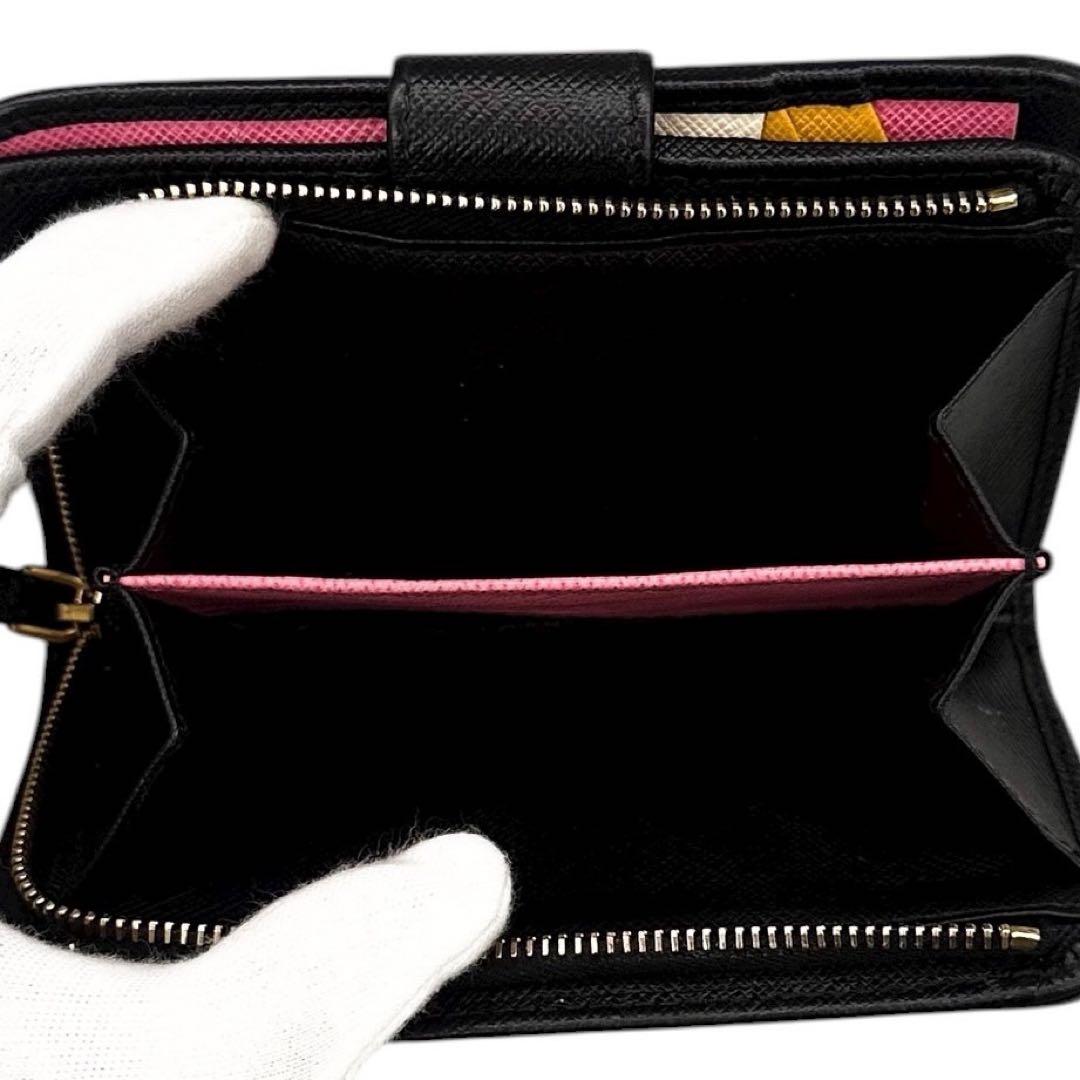 美品 プラダ サフィアーノ 二つ折り財布 小銭入れ  カード コンパクト