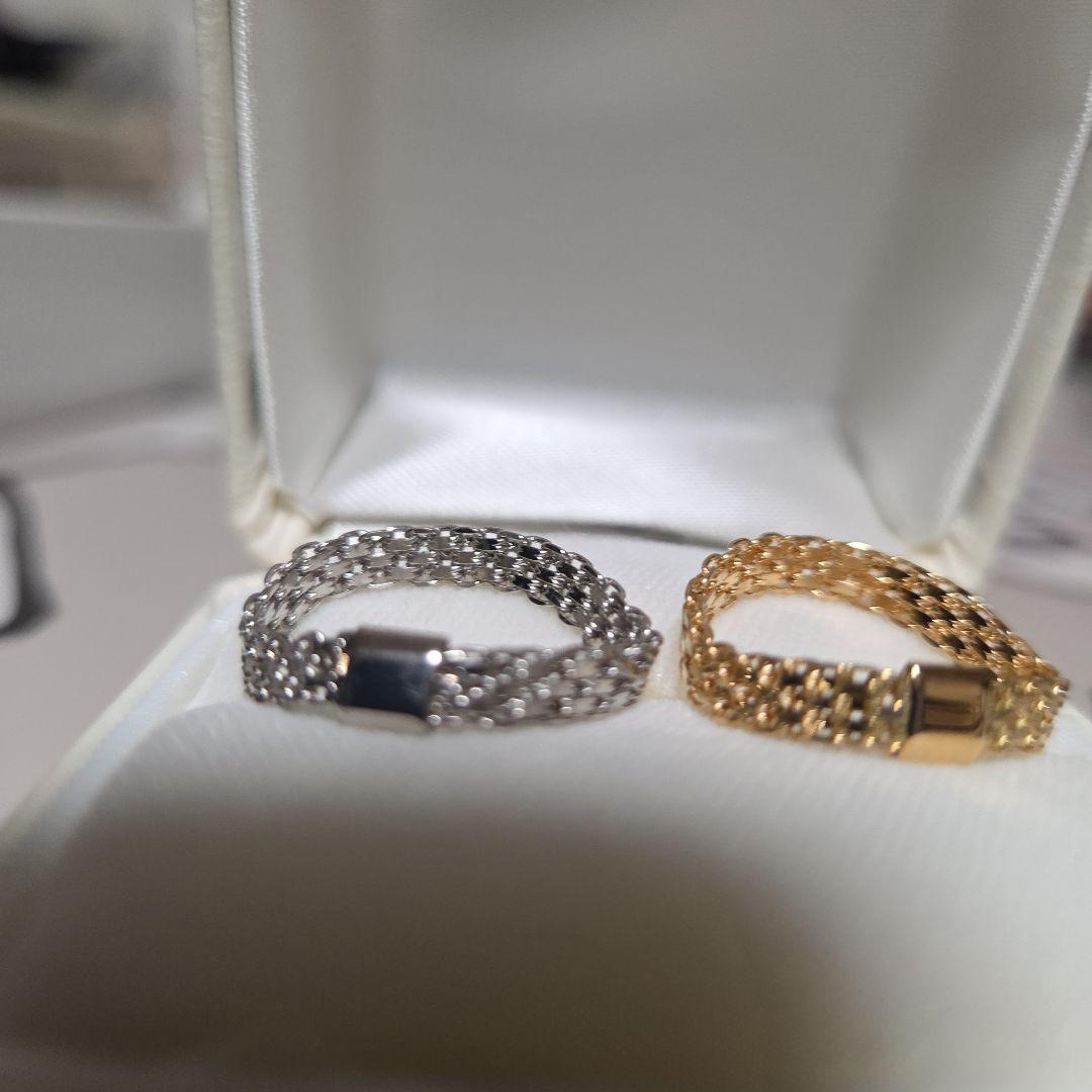 K18YG ダブルビスマルクチェーンリング