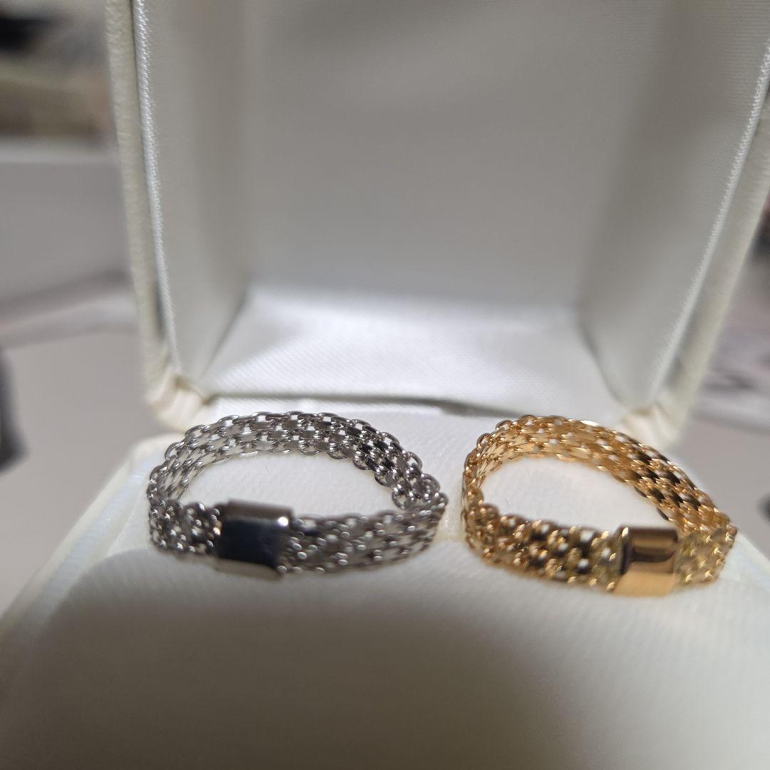 K18YG ダブルビスマルクチェーンリング