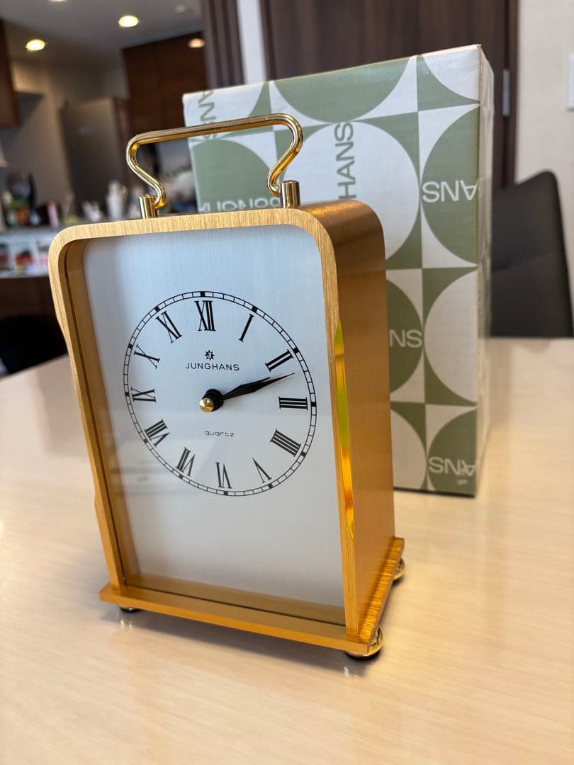 JUNGHANS ゴールド 置時計　新品デットストック超貴重品‼️西ドイツ製‼️
