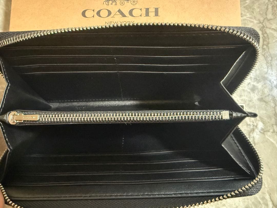 COACH 長財布 ブラック グレー