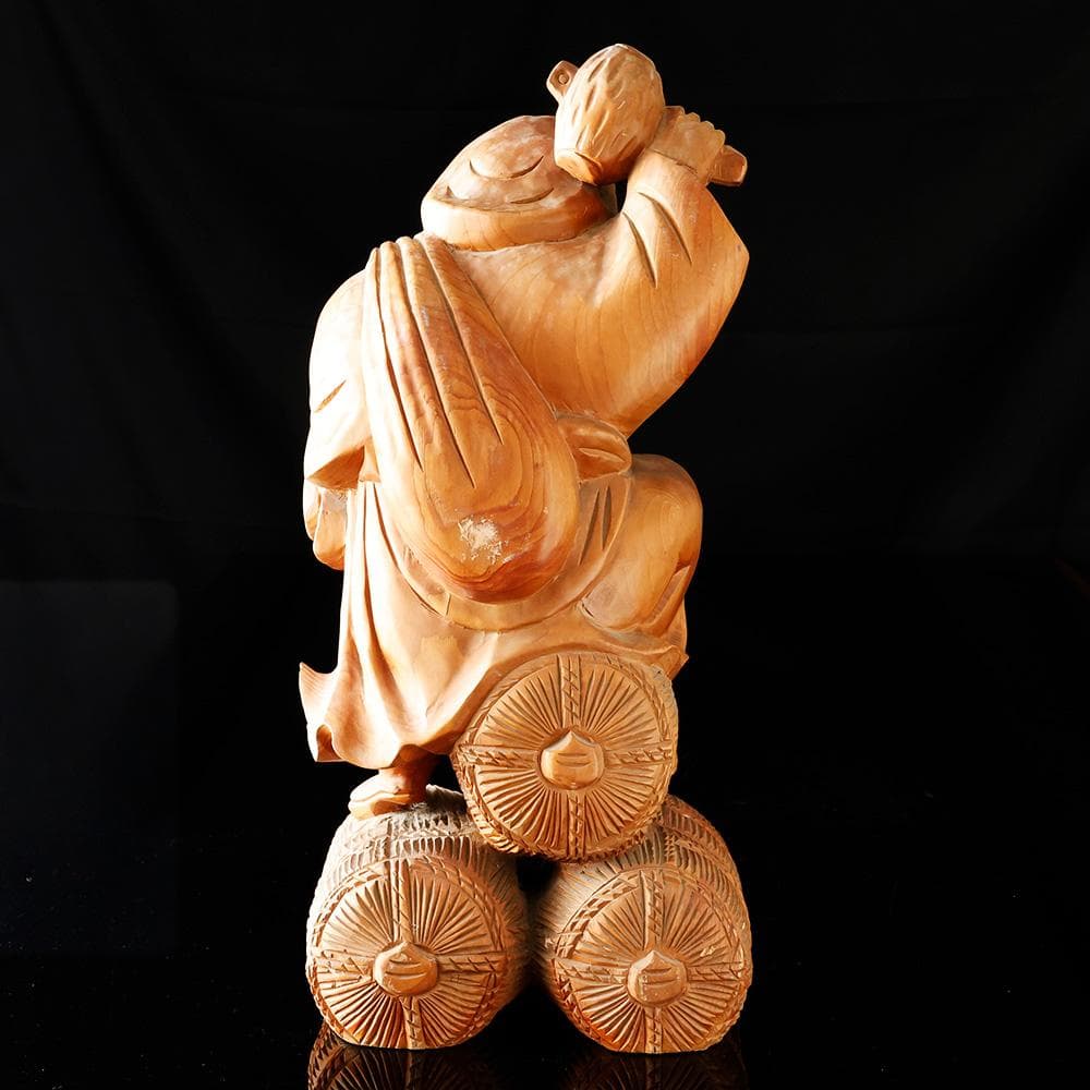 木彫 大黒天像 仏像 東洋彫刻 仏教美術 七福神 縁起物 置物 高さ54㎝