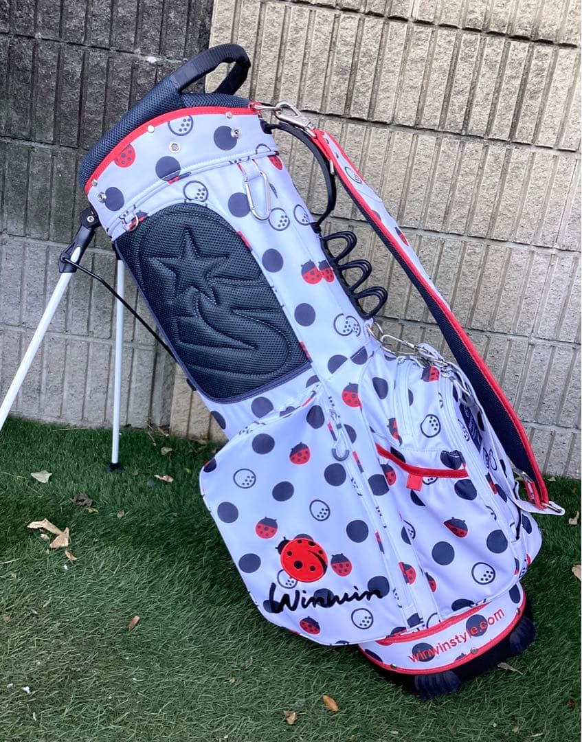 Winwin ウィンウィンスタイル水玉模様スタンドキャディバッグ