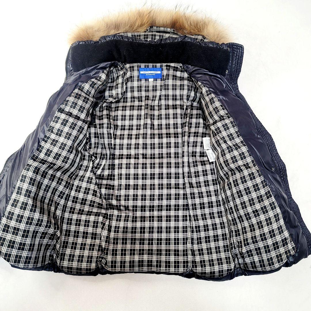 極美品☆BURBERRYブルーレーベルダウンコートジャケットフード付ノバチェック
