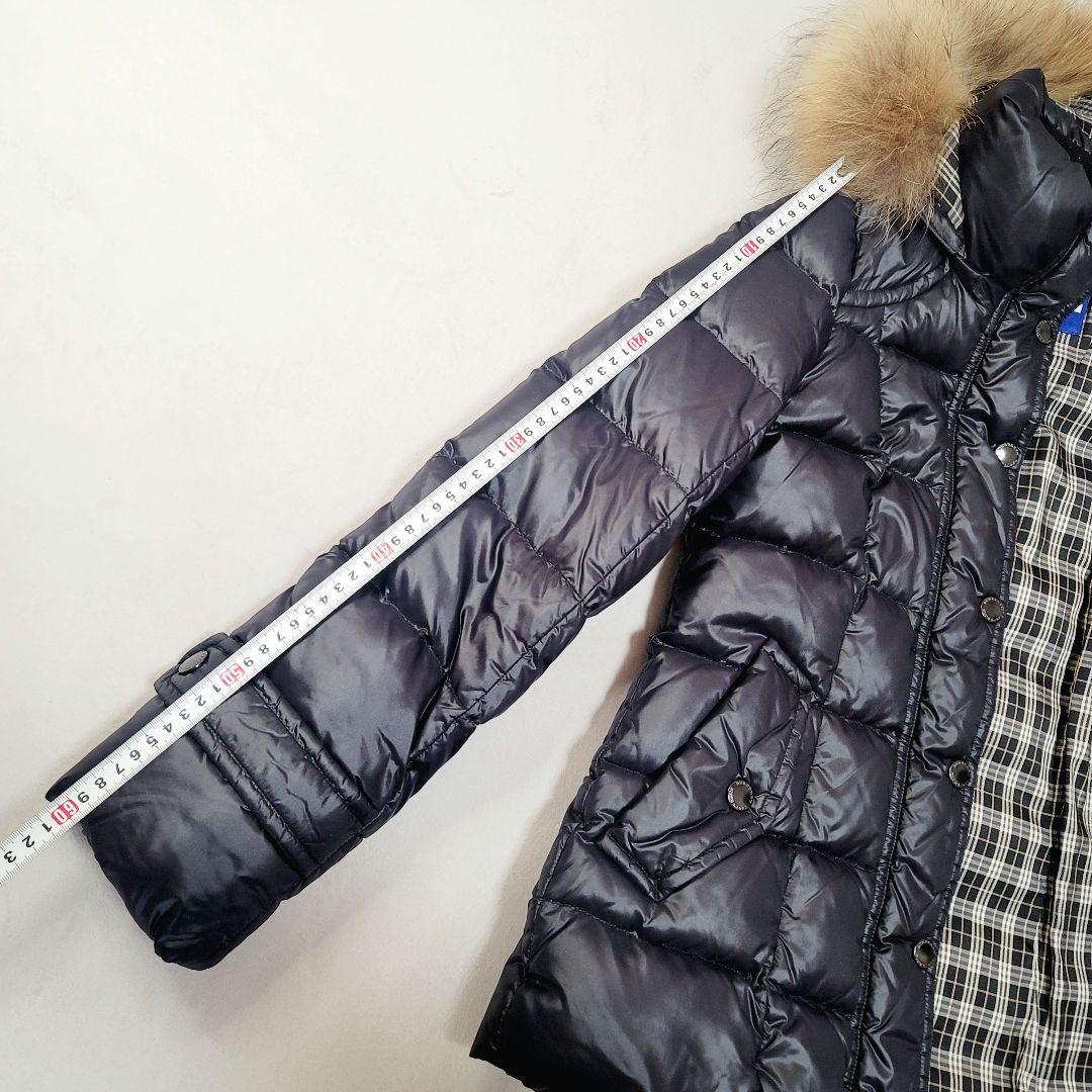極美品☆BURBERRYブルーレーベルダウンコートジャケットフード付ノバチェック