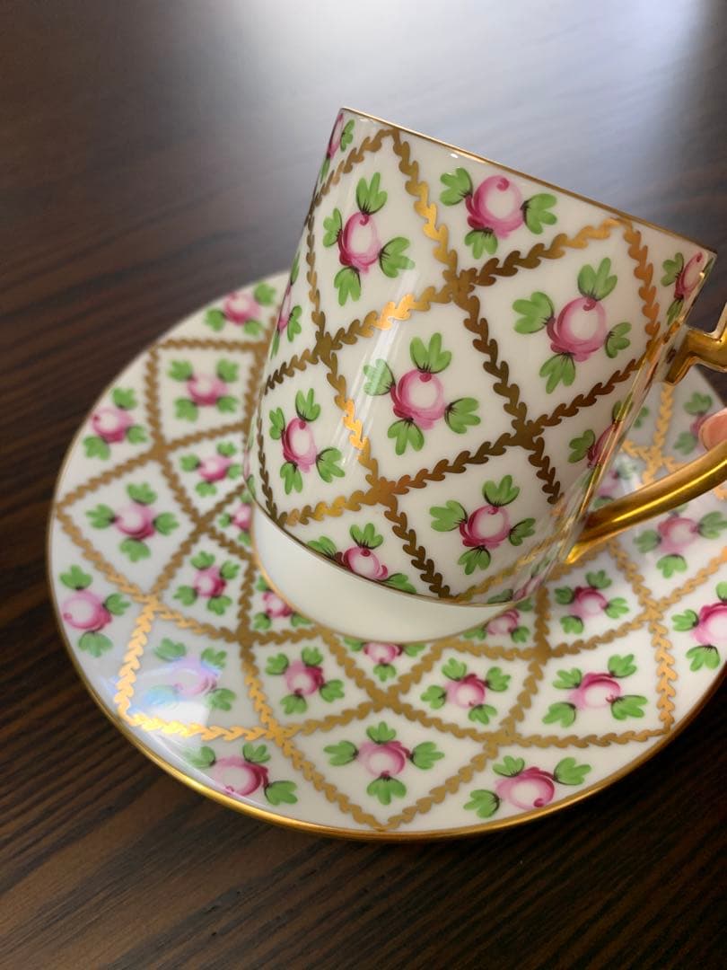 ☆再お値下げ☆ヘレンド ②セーブル風小薔薇金彩 コーヒーカップ＆ソーサー